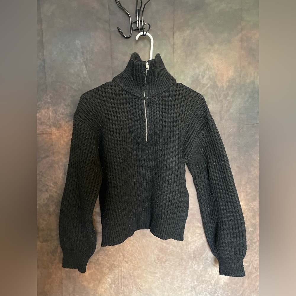 No Boundaries Black Ribbed Sweater